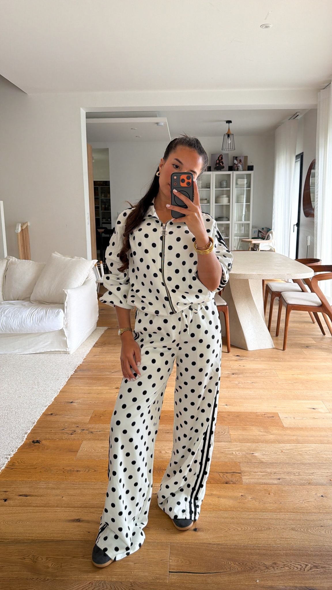 Ensemble à pois blanc
