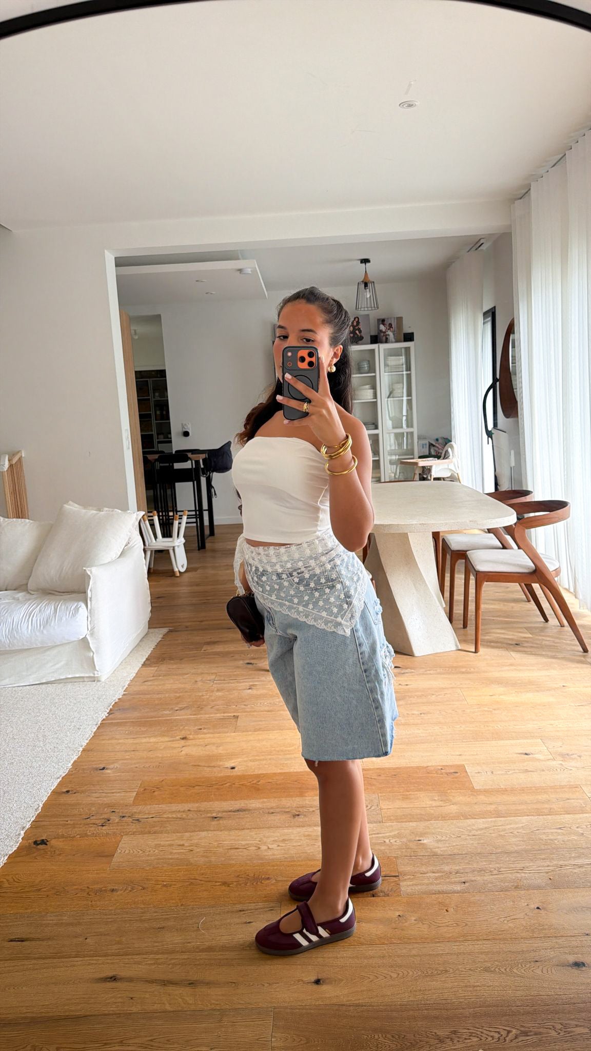 Foulard dentelle blanc