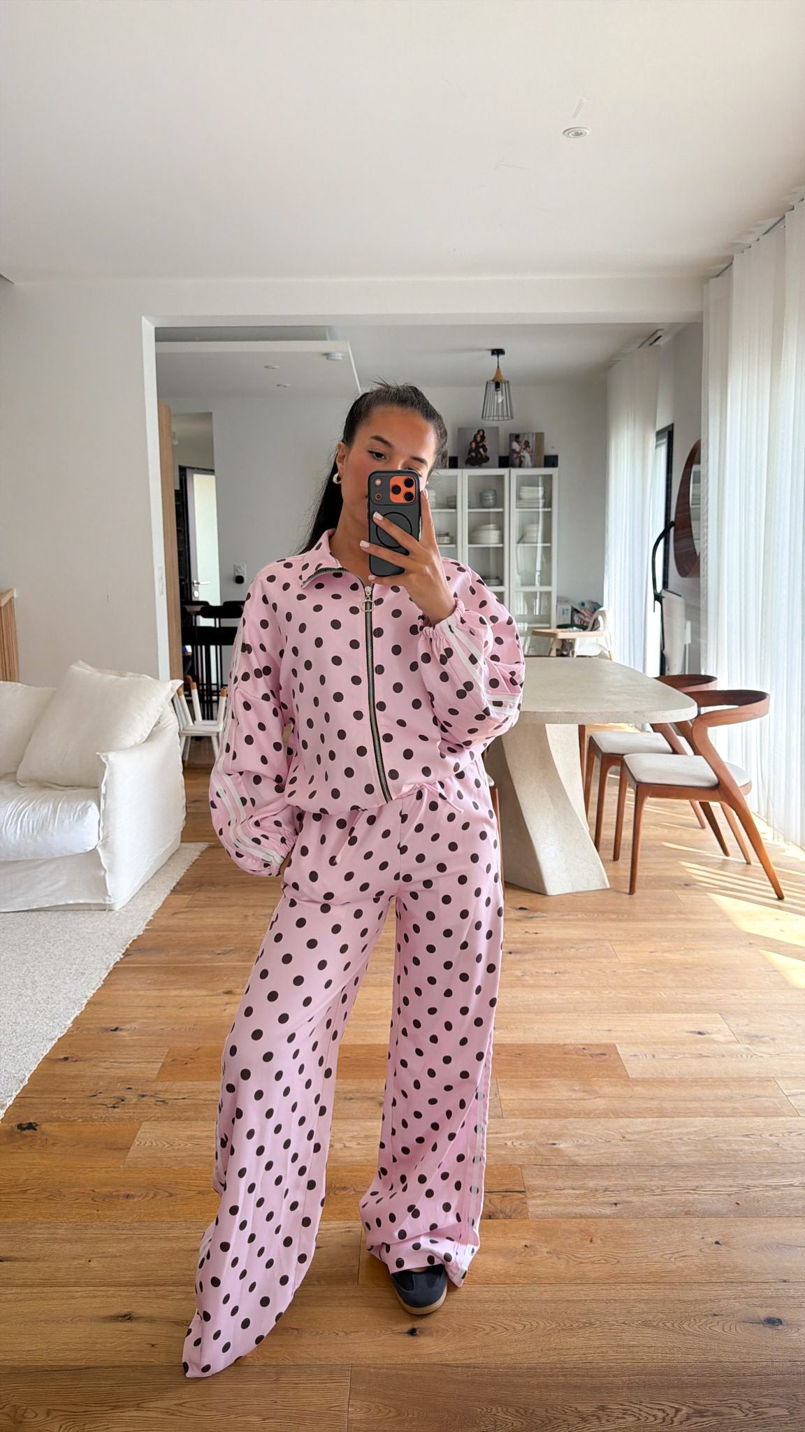 Ensemble à pois rose