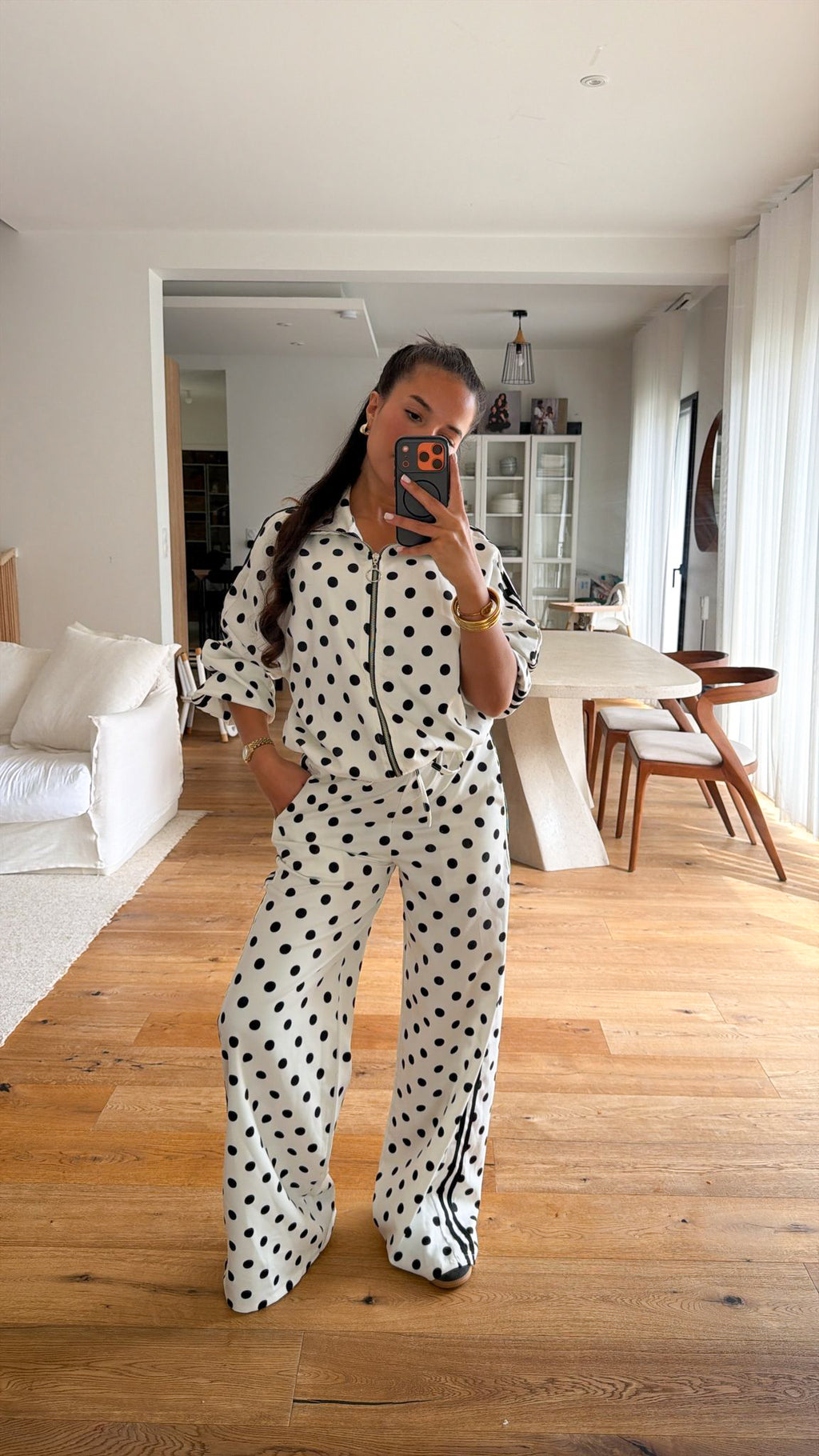 Ensemble à pois blanc