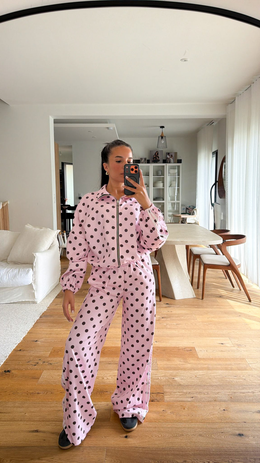 Ensemble à pois rose