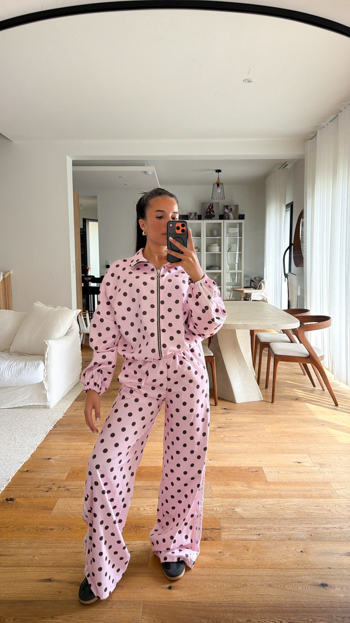 Ensemble à pois rose