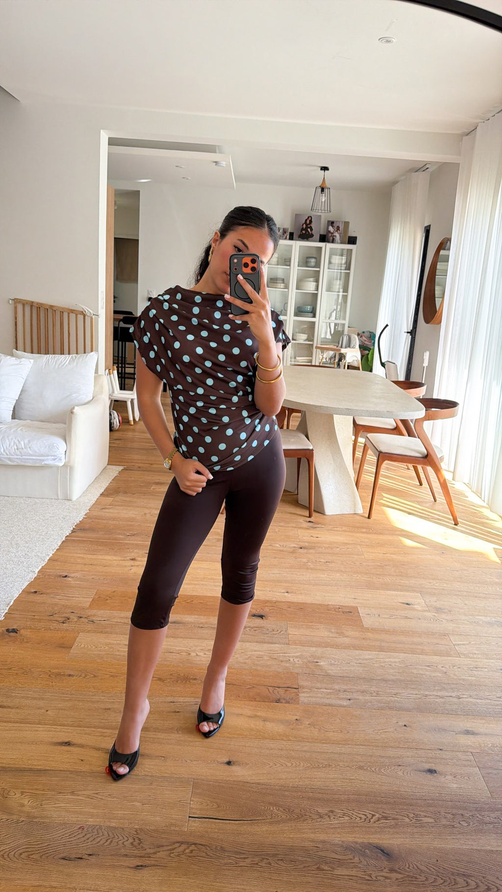 Legging capri marron