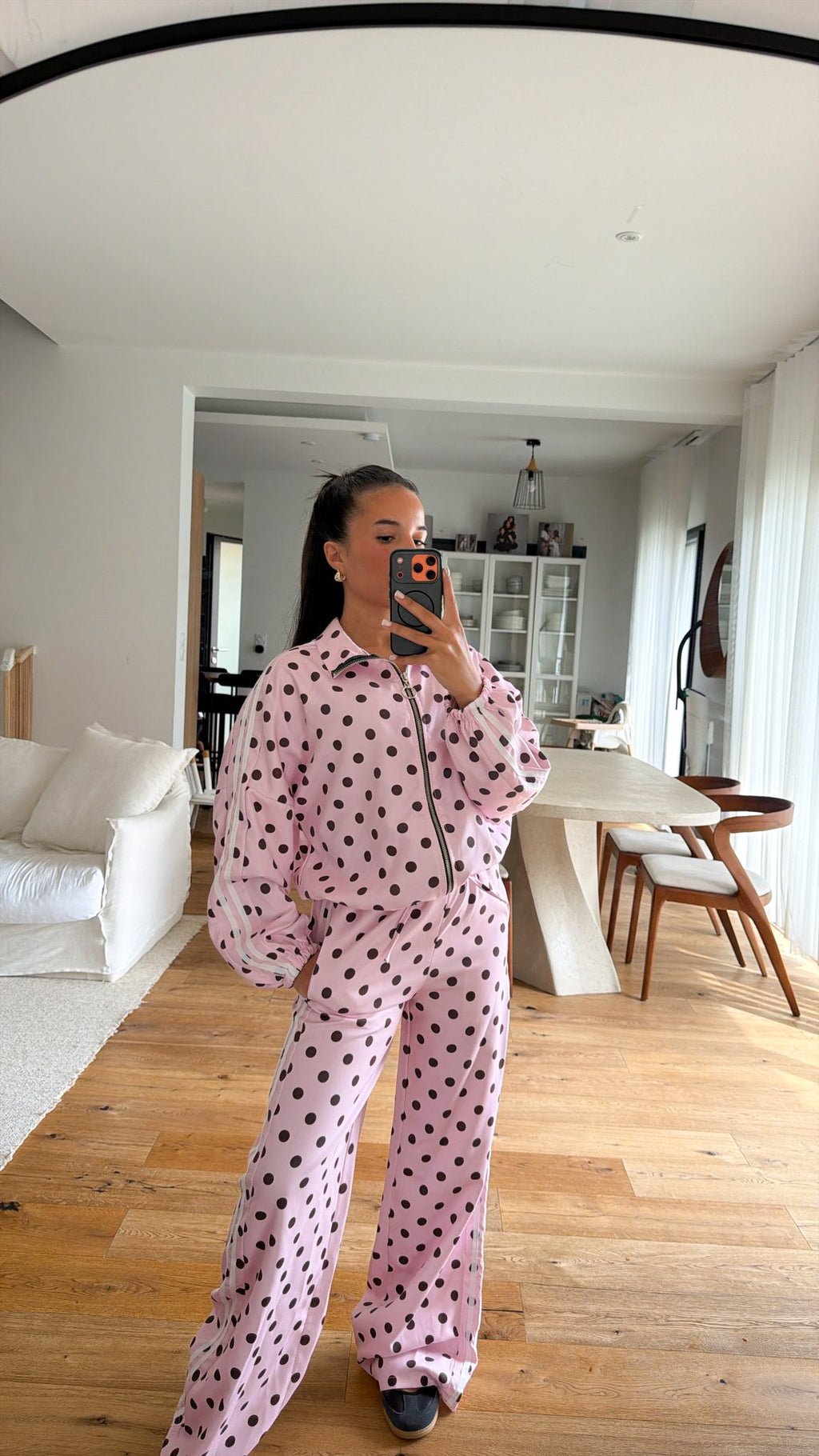 Ensemble à pois rose