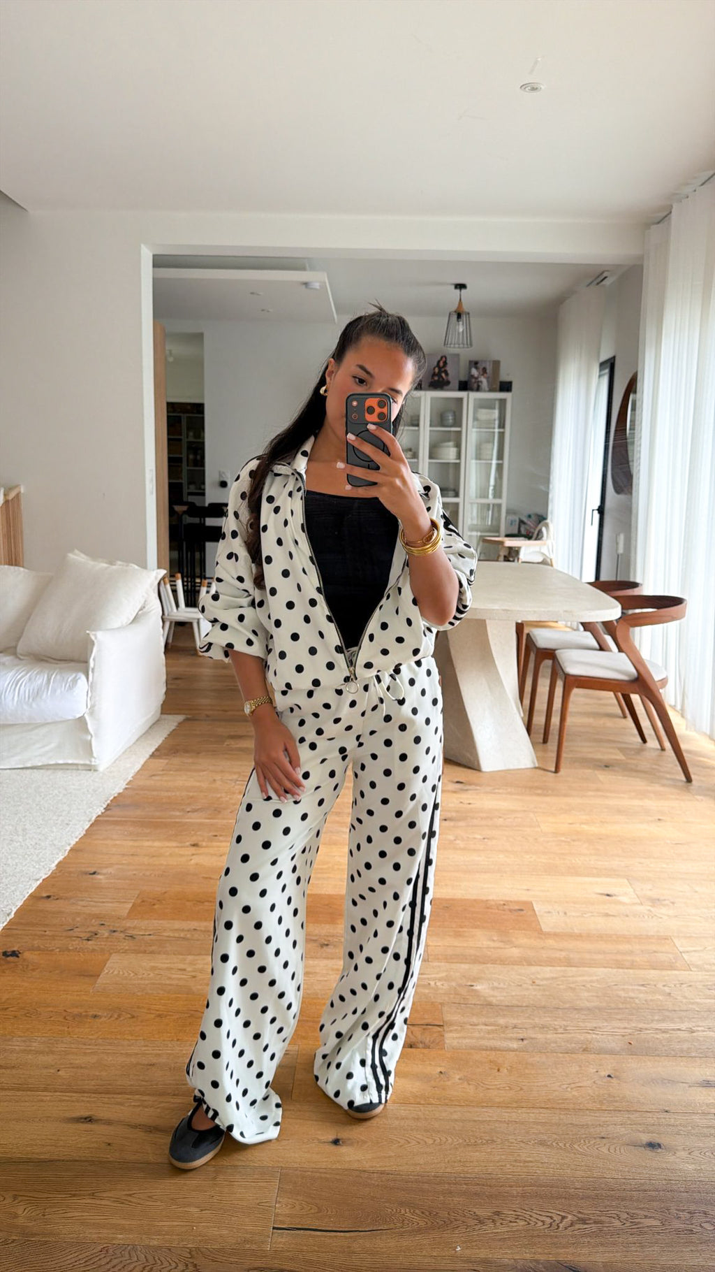 Ensemble à pois blanc