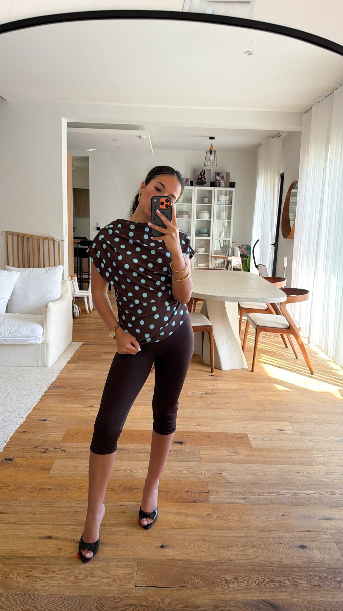 Legging capri marron