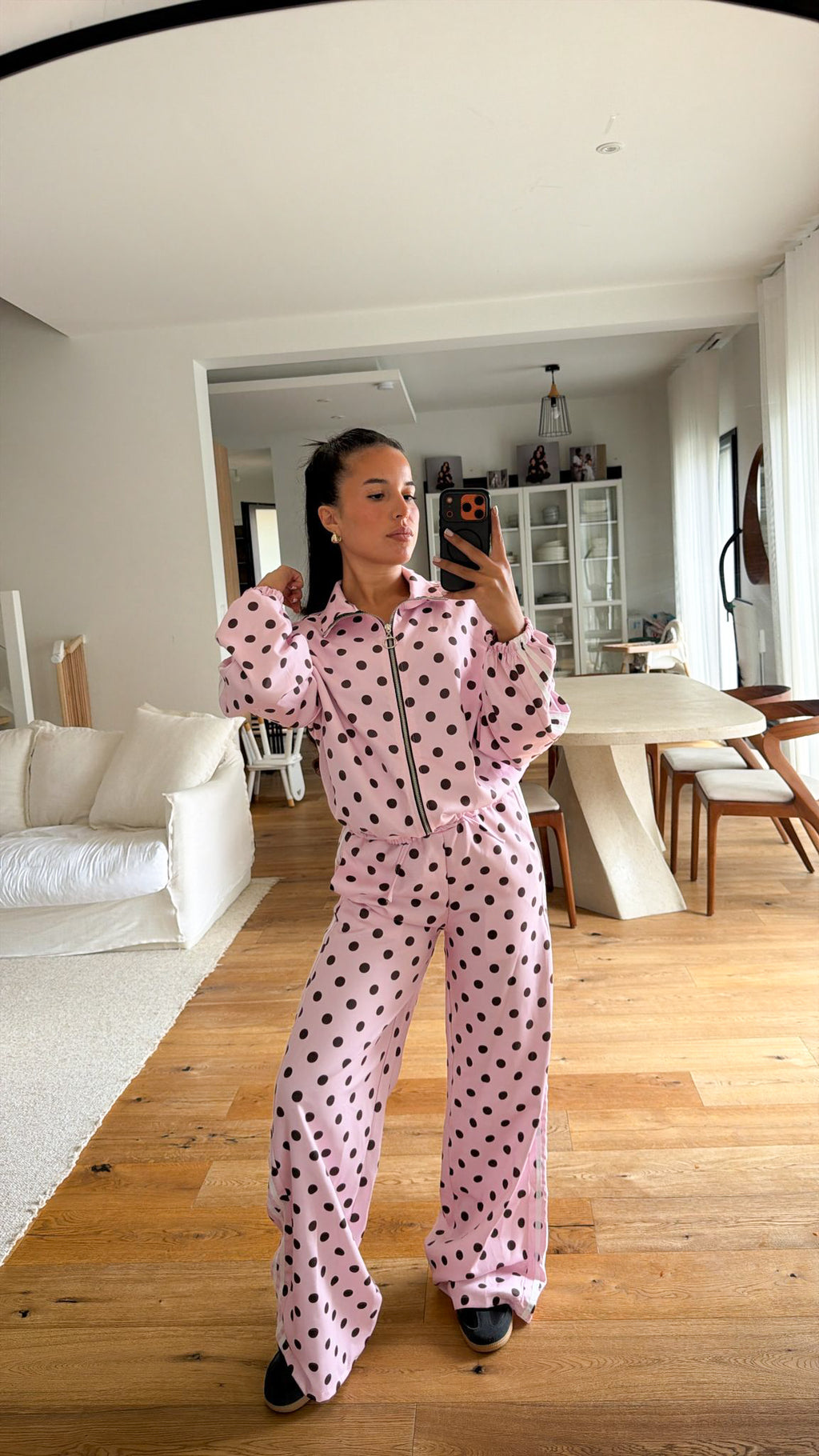 Ensemble à pois rose