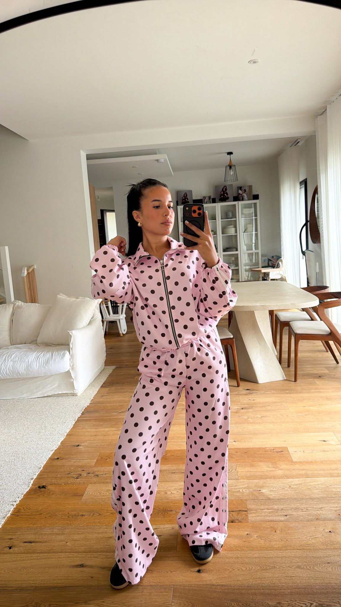 Ensemble à pois rose